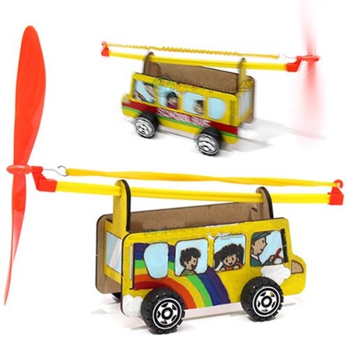 고무동력 스쿨버스 풍력자동차(1인용 포장)