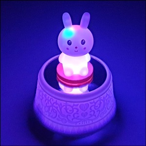 LED 회전오르골 뮤직박스(흰 토끼)