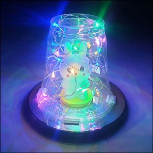 무지개 LED 토끼 컵 조명등(1인용)