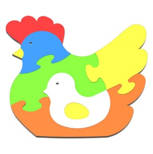 DIY 창작용 3D 퍼즐 닭(6pcs)