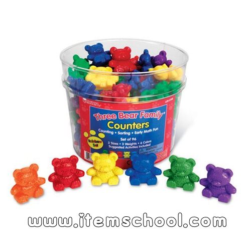 곰 세 마리 수세기 교구 Three Bear Family® Counters: Rainbow Set